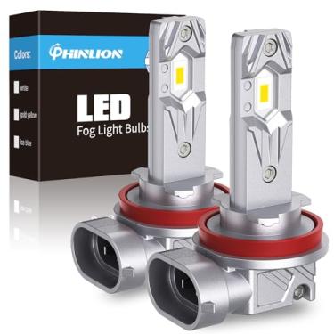 Imagem de PHINLION Lâmpada LED de neblina H11 H8, 12000 lúmens, 800% de brilho, luzes de neblina LED H16, tamanho mini 1:1, Plug and Play, pacote com 2