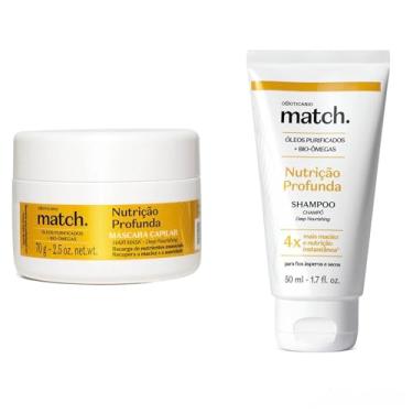 Imagem de KIT MATCH NUTRIÇÃO PROFUNDA: MÁSCARA 70G E SHAMPOO 50ML
