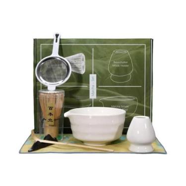 Imagem de Conjunto De Matcha Japonês 4/7 Peças Com Batedor De Bambu, Tigela, Pin