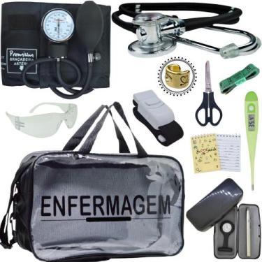 Imagem de Kit Enfermagem Top Cores Premium Completo Estagio - Love Saude, PRETO 