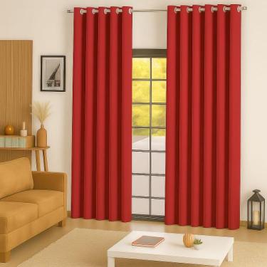 Imagem de Cortina Para Sala Ou Quarto 3,00x2,50 metros - Cida Enxovais, VERMELHO
