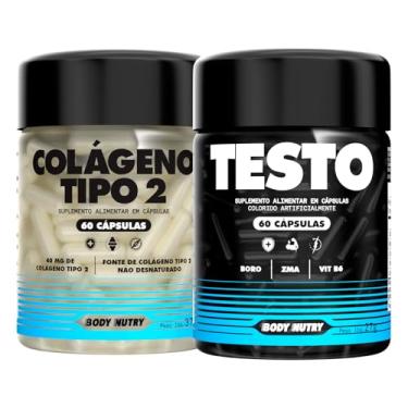Imagem de Kit 1x Colageno Tipo 2 Joelho E Articulação Collagen 40mg 60 Capsulas + 1 Unidade Vitaminas e Minerais Pote 60 Cápsulas Vitamina B6 Calcio Zinco Magnesio Boro Body Nutry