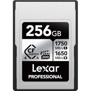Imagem de Lexar Cartão de memória profissional CFexpress tipo A prata 4.0 de 256 GB, para fotógrafos, videógrafos, até no máximo 1750/1650 MB/s, vídeo 8K (LCAEXS4256G-RNENU)