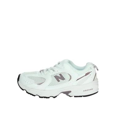 Imagem de New Balance Tênis infantil unissex 530 Bungee (criança pequena), Branco/Dark Ice Wine, 14