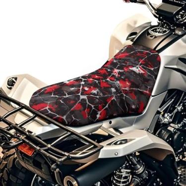 Imagem de Qpednta Capa de assento de quadriciclo vermelha camuflagem impermeável universal de quatro rodas compatível com Polaris Sportsman 570 450 850, Polaris Scrambler 400 500 850 1000, Honda Rancher 420