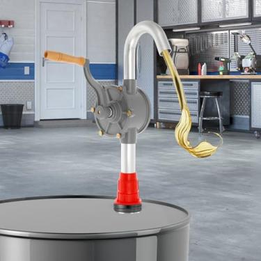 Imagem de KTZCTPCA Bomba de tambor ajustável de 55 galões, bomba de barril rotativo para transferência de gasolina diesel, bomba diesel de manivela, bomba de tambor de óleo manual, bomba de tambor rotativo para