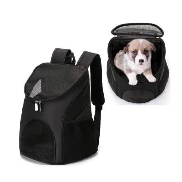 Imagem de Mochila Pet Tranporte Caes Bolsa Gatos Cachorros Bag Dog Mala Viagem Canguru Multiuso Preta