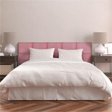 Imagem de Cabeceira de cama casal,Kit 10 Peças Cabeceira Modular Estofada 40x30cm Cada Peça(Rosê,QUEEN SIMPLES - 8 PLACAS)