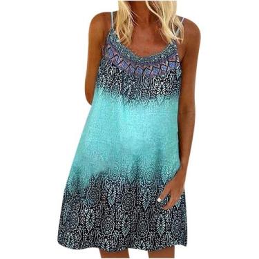 Imagem de Moda feminina colete de verão impressão camisola solta casual vestido 