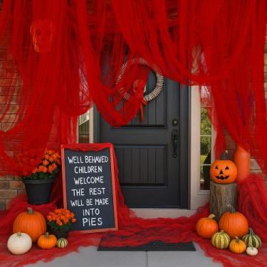 Imagem de Decoração RunNico Halloween Blood Red Scary Gauze 10m