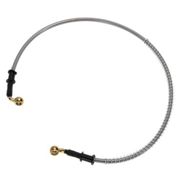 Imagem de Partuto 80 cm Linha de mangueira de óleo de embreagem de freio de motocicleta Nylon fio de aço inoxidável trançado PU linha de freio hidráulico de motocicleta para motocicletas Dirt Bikes tom prateado