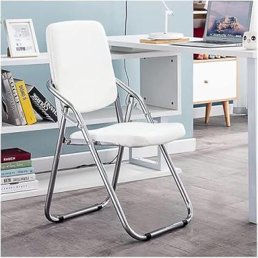 Imagem de NEWCES Cadeira dobrável cadeira dobrável estofada couro PU assento de jantar acolchoado portátil para casa quarto hotel café quarto menina cadeira de evento forte e resistente (cor: G, tamanho: 32 polegadas)