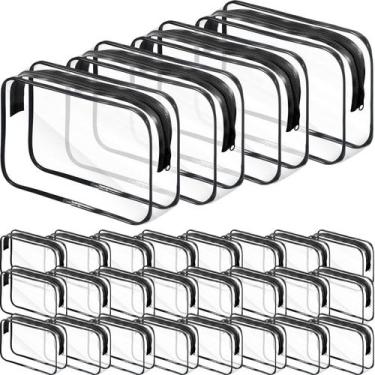 Imagem de Sacos de maquiagem para cosméticos Reginary Clear PVC impermeável 28 u