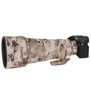 Imagem de CHASING BIRDS Capa protetora de lente impermeável camuflada para Sony FE 300 mm F2.8 GM OSS capa protetora de lente à prova de chuva (grade marrom, com extensor 1,4X e 2X)