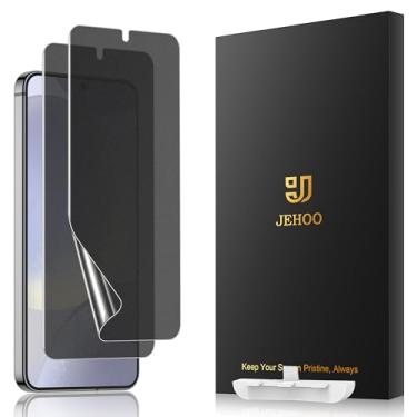 Imagem de JEHOO [Pacote com 2] Protetor de tela de TPU fosco antirreflexo para Samsung Galaxy S24 Plus (não é vidro), compatível com sensor de impressão digital, filme flexível totalmente adesivo, fácil