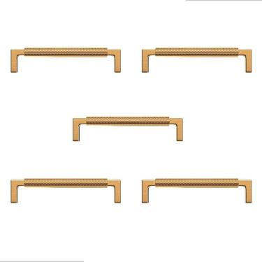 Imagem de Kit 5 Puxador Zigrinato Il1780 160Mm Bronze Esc Italy Line