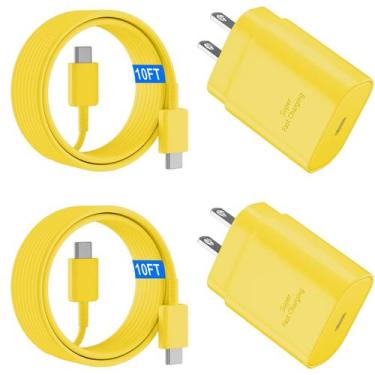 Imagem de Carregador + Cabo Tipo C 25W para Samsung Galaxy S24 Amarelo - Ubearkk