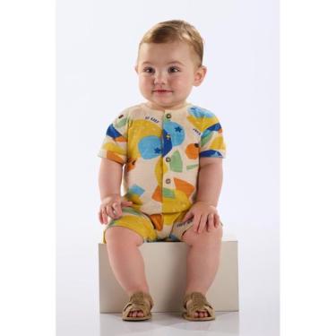 Imagem de Macaquinho Frutas para Bebê Menino Up Baby, Bege, P