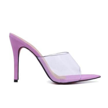 Imagem de Tamanco Vitoria Lugo Festa Salto Fino 10 Vinil - Vitória Lugo, Lilás, 