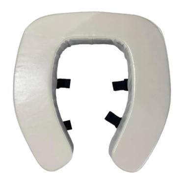 Imagem de AFXGUSD Capa de Assento Sanitário Mais Espessa com Ventosas, Levantador, Almofada de Assento de Tampa de Vaso Sanitário Elevada, Acolchoada para Idoso, Bege