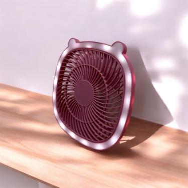 Imagem de Ventilador Portátil Retrátil 180° Silencioso de Mesa com 3 Velocidades – Uso Exclusivo na Tomada USB(Ventilador Quadrado Rosa)