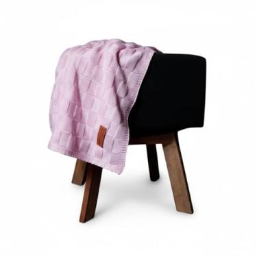 Imagem de Manta de saida de maternidade Tricô Para Menino ou Menina (Rosa BB)