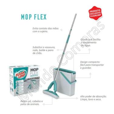 Imagem de Mop Flash Limp Flex com Balde 10L e Cabo 1,28m