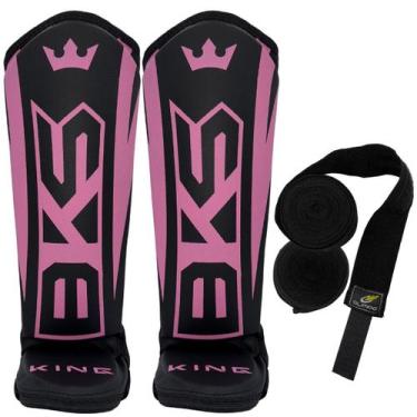 Imagem de Caneleira Para Muay Thai - Bandagem Elástica 3m Bks, Rosa, Adulto