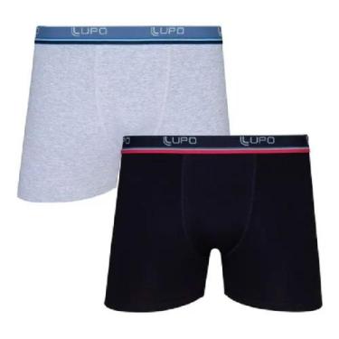 Imagem de Kit 2 Cuecas Algodão Boxer Lupo 523-088 Confortável P ao GG Cós Estamp