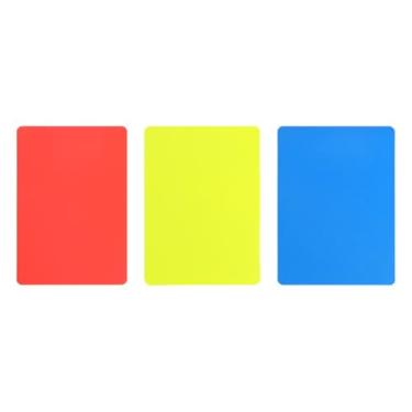 Imagem de RNXRZANK Conjunto de Cartões de árbitro de Futebol, Cartões de PVC Vermelho, Amarelo E Azul, Acessórios Oficiais, Aviso de Atraso de Ejeção para Competições Es