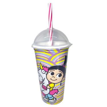 Imagem de Copo refri com tampa canudo agnes 500ml plastico agua suco shake - LAR