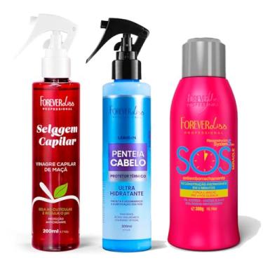 Imagem de Kit Maçã,Penteia Cabelo e SOS Forever Liss