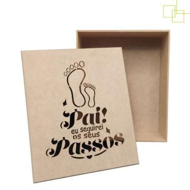 Imagem de Presente Dia dos Pais Caixa em MDF Cru Seguirei Seus Passos - Expresso