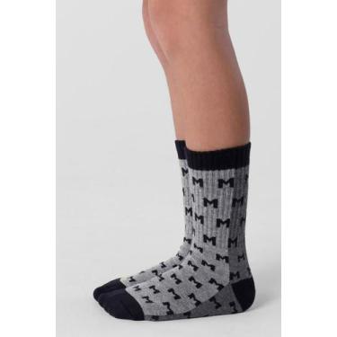 Imagem de Meia infantil menino estampada Mundi, P, Cinza