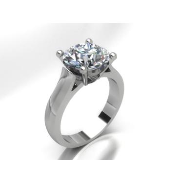 Imagem de Anel Solitário De Prata 950 Zirconia 8 Mm Entrega Imediata