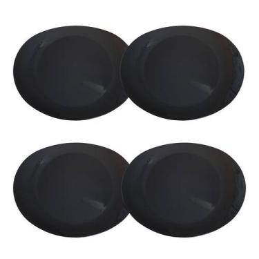 Imagem de Conjunto 6 Pratos De Plástico 29cm Preto Refeição Em Família - Russo A