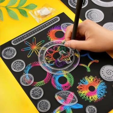 Imagem de Kit de desenho de arte em espiral, estênceis espirais de régua geométrica, auxílios de desenho de artistas para esboços de artesanato DIY