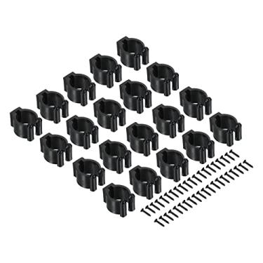 Imagem de Suporte de clipe de localização de taco de bilhar de 23 mm de diâmetro, pacote com 20 clipes de sinuca de plástico para vara de pesca, armazenamento de tacos de piscina, preto