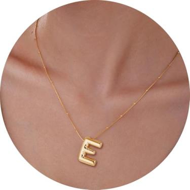 Imagem de Colar com pingente de letra inicial 3D, aço inoxidável, pingente de alfabeto personalizado para uso diário e, F, Aço inoxidável, Sem Pedra Preciosa