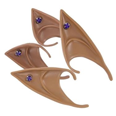 Imagem de 2 pares de orelhas de elfo para cosplay para mulheres, delicadas orelhas de fada, adereços para festas de Halloween e eventos de cosplay, confortável, leve, durável, acessório de moda exclusivo para
