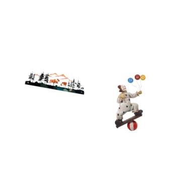 Imagem de Fenteer Escultura de Parede de Palhaço de Veado, Estatueta Suspensa para Jardim, Cerca, área Externa, Mesa, Enfeite, Peça Central, Armário, Sala de J