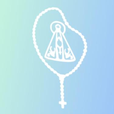 Imagem de Adesivo Nossa Senhora Aparecida Terço Branco Vazado 10x5cm