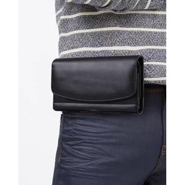 Imagem de Bolsa de cintura masculina, carteira com porta-cartões, bolsa de telefone, Preto, Bolsa de cintura masculina