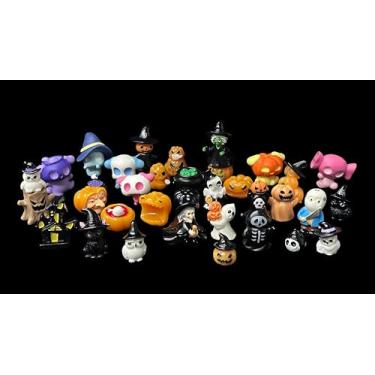 Imagem de Mini enfeites de resina, conjunto de estatuetas em miniatura de Halloween, enfeites fofos para fazer garrafas de aquário faça você mesmo, decoração de artesanato, 35 peças