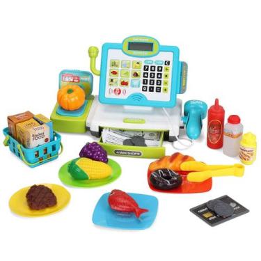 Imagem de Calculadora Pretend Play Cash Register FS com scanner e comida