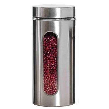 Imagem de Pote Para Mantimentos de Vidro/Inox com 1250 ML 22 CM