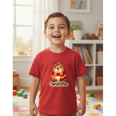 Imagem de Camiseta Infantil Slim Algodão estampa Capivara Capypotter - LOJA RPER