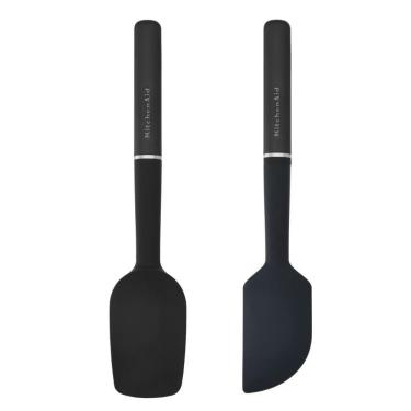 Imagem de Jogo Espátula Pão Duro E Clássica Silicone Preto Kitchenaid