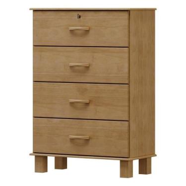 Imagem de Comoda 4 Gavetas Madeira Maciça 79 Cm 1138 Freijo Milani Store Freijo 