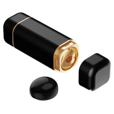 Imagem de Mini fone de ouvido Bluetooth 5.0 sem fio único, fone de ouvido esportivo com estojo de carregamento de batom, preto, design intra-auricular, 2 a 3 horas de diversão